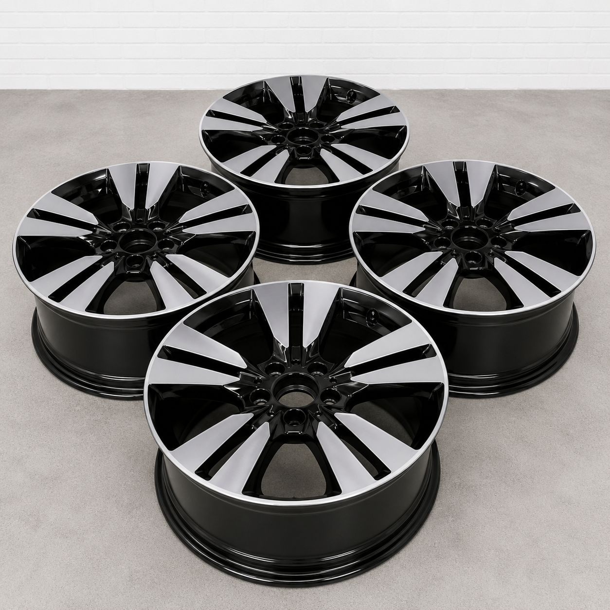Set of four diamond-cut alloy wheels refurbished in Essex