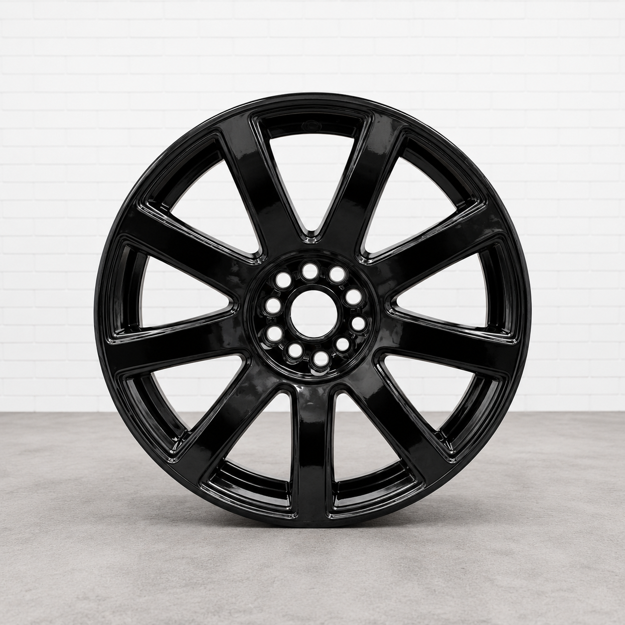 Single gloss black refurbished alloy wheel
